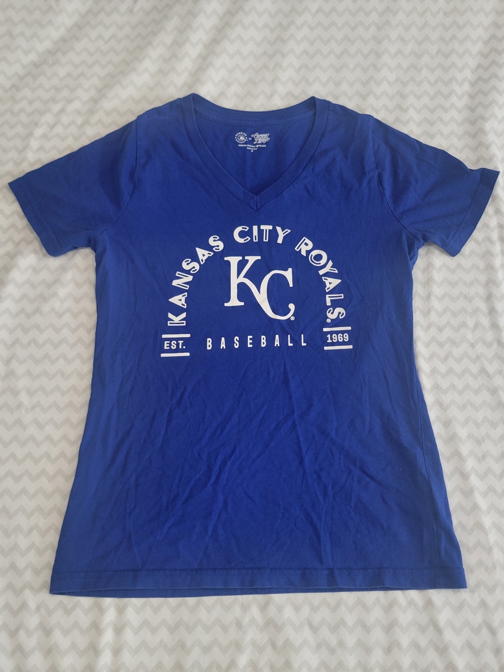 Genuine Merchandise Royal Blue KC Royals V-Neck Tee